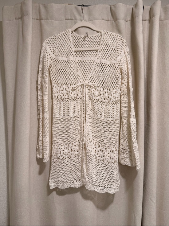 Forever 21 Other - Forever 21 Crochet Tie-Front Swim Cover-Up in Cream